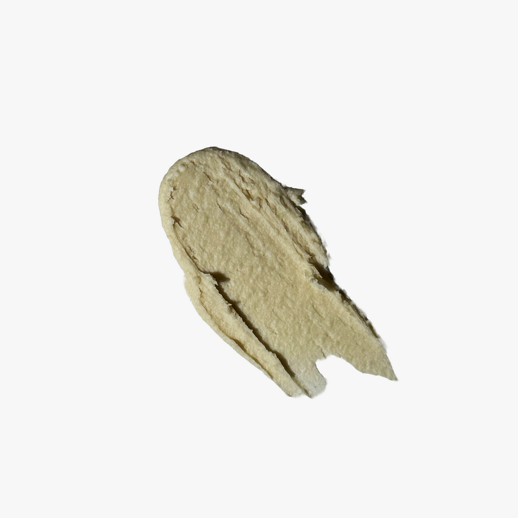 Arrowroot, shea butter, cocoa butter, kaolin clay and zinc oxide ingredients