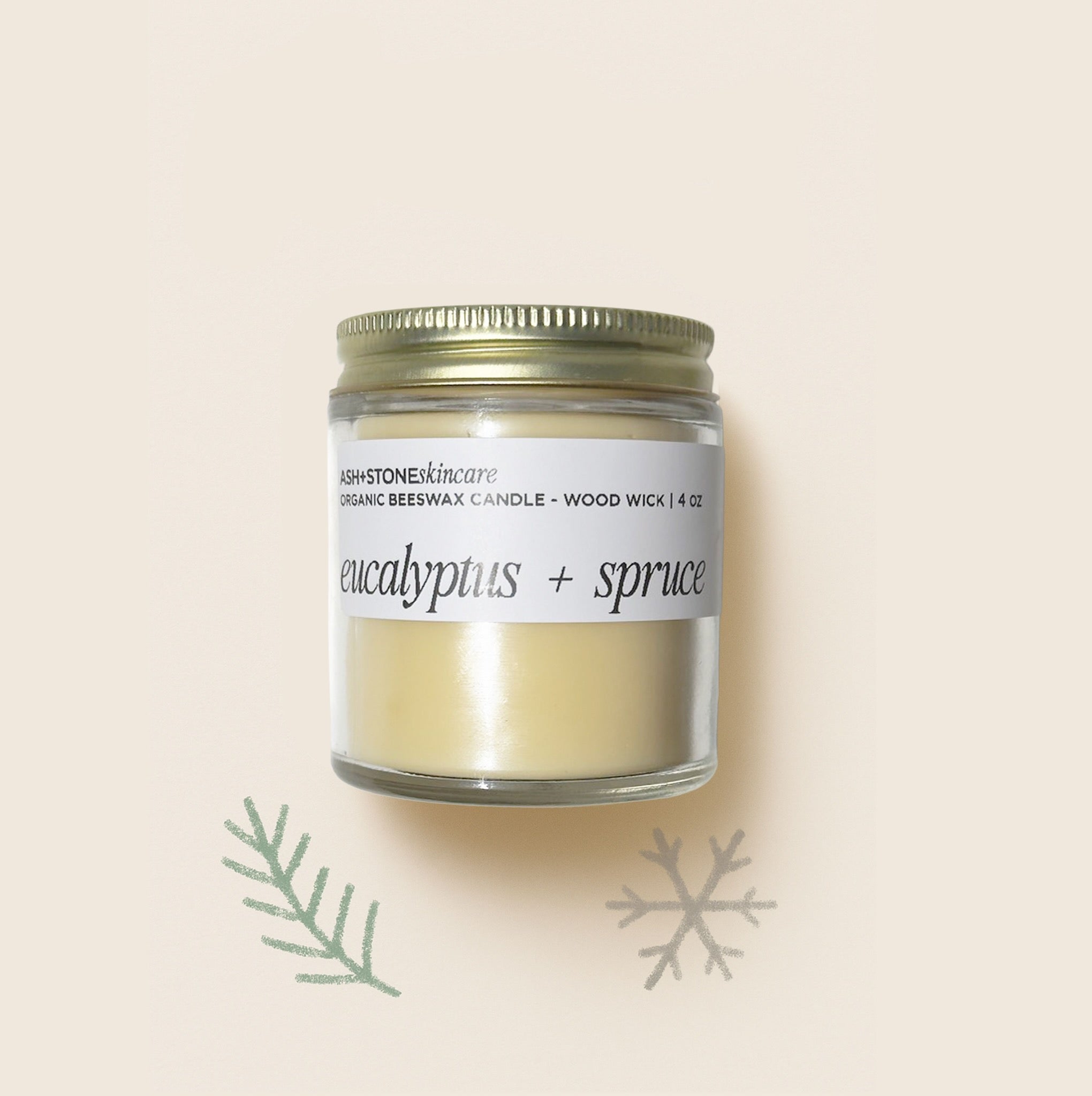 Eucalyptus and Spruce Candle Ash + Stone Skincare